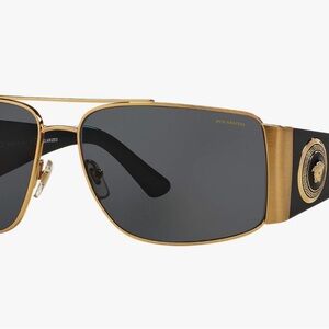 Versace Gold and Black Designer Sunglasses